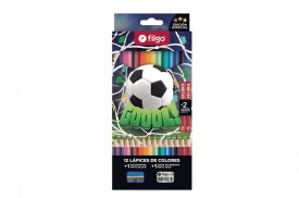 Pack 12 lapices colores FILGO Futbol edicion especial